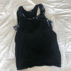 Black work out tank top with sports bra attached